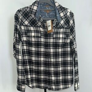 JACHS Girlfriend Black and White Plaid Button Down Shirt